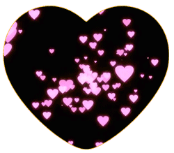 Gif animé coeur noir et coeurs roses